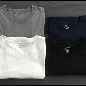 Four J. Crew Essential T-Shirts